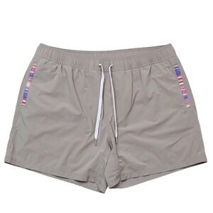 Wowie Khaki Nomad 3.0 Performance Shorts Mens XL Aztec Trim 5.5" Inseam Stretch